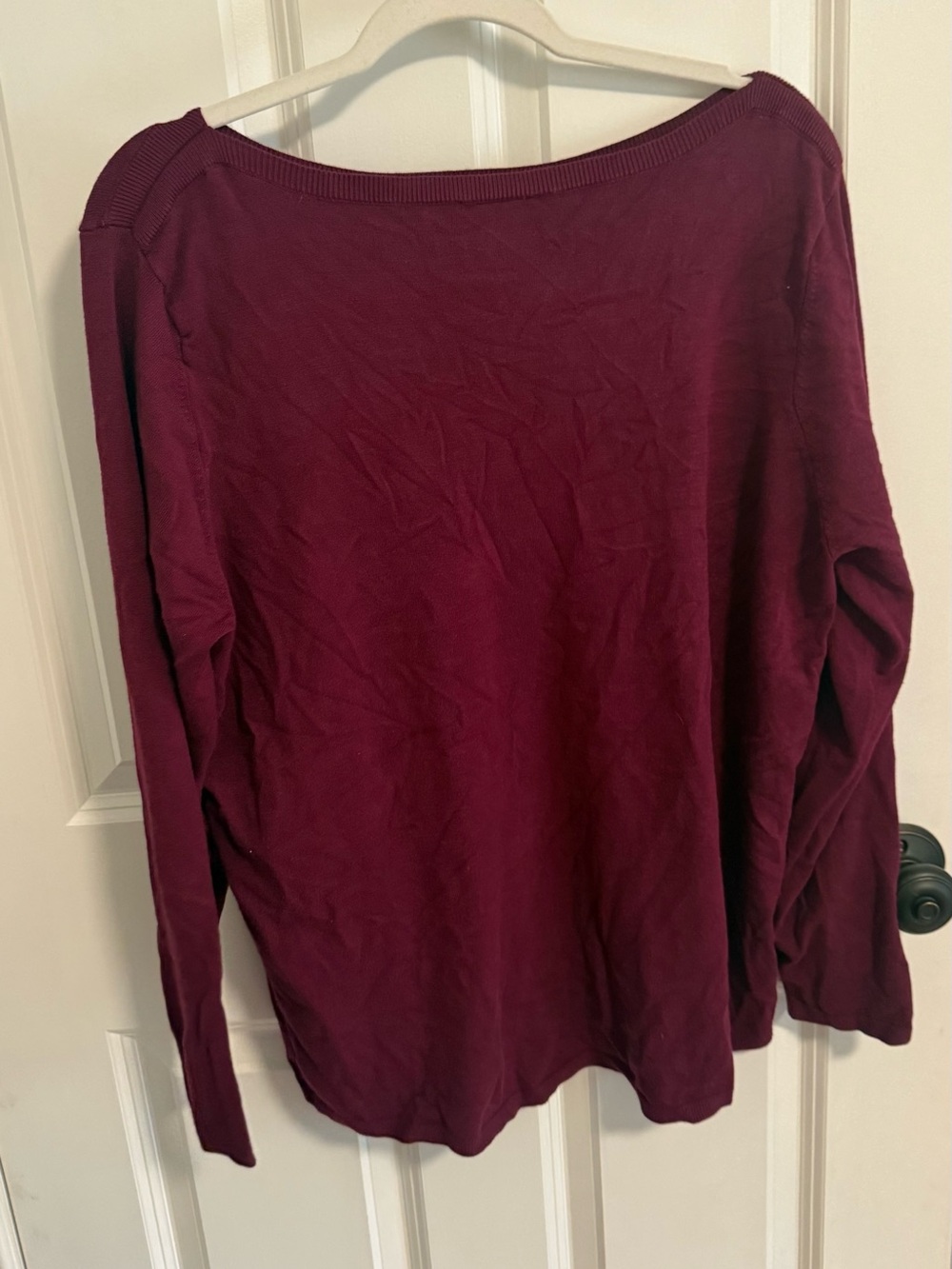 Chico's Long-Sleeve Crewneck Sweater- Wine - Picture 2 of 3